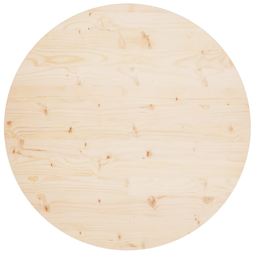 Piano Tavolo Ø90x2,5 Cm In Legno Massello Di Pino