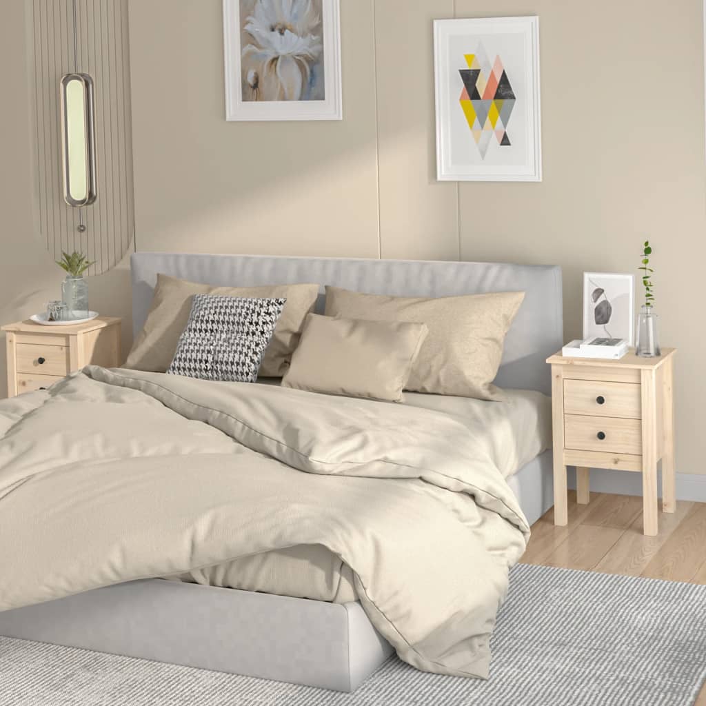 Comodini 2 Pz 40x35x61,5 Cm In Legno Massello Di Pino