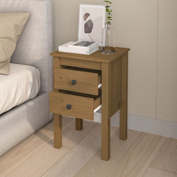 Comodini 2 Pz Ambra 40x35x61,5 Cm In Legno Massello Di Pino - Image 3
