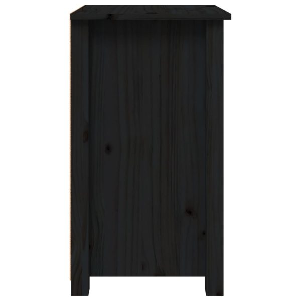 Comodino Nera 40x35x61,5 Cm In Legno Massello Di Pino - Image 5