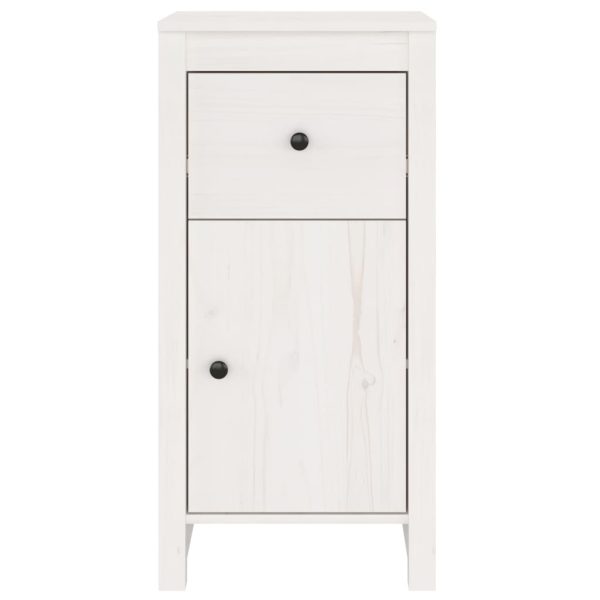 Credenze 2 Pz Bianche 40x35x80 Cm In Legno Massello Di Pino - Image 5