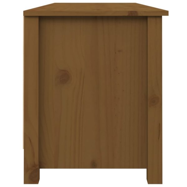Scarpiera Ambrata 110x38x45,5 Cm In Legno Massello Di Pino - Image 4