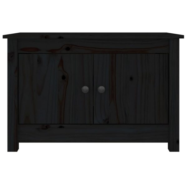 Scarpiera Nera 70x38x45,5 Cm In Legno Massello Di Pino - Image 5