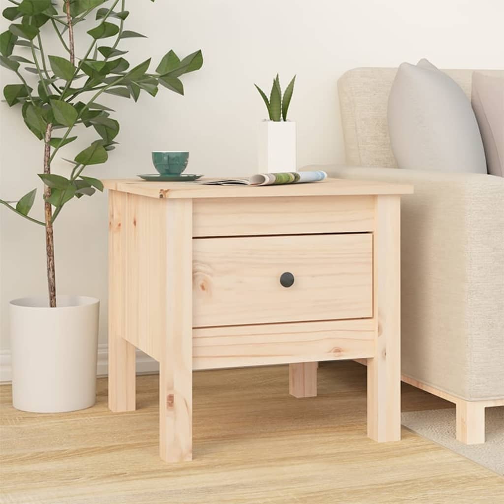 Tavolino 40x40x39 Cm Legno Massello Di Pino