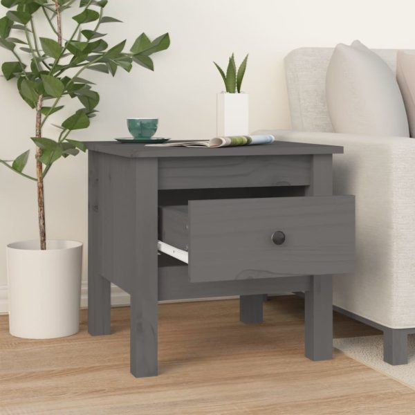 Tavolini 2 Pz Grigi 40x40x39 Cm Legno Massello Di Pino - Image 5