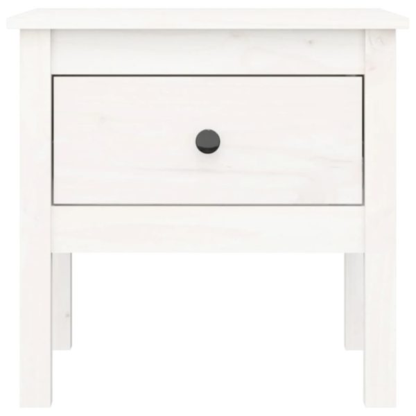 Tavolino Bianco 50x50x49 Cm Legno Massello Di Pino - Image 6