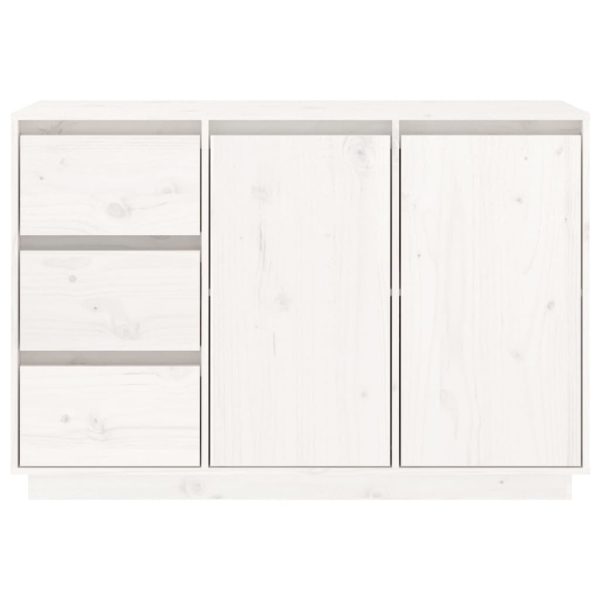 Credenza Bianca 111x34x75 Cm In Legno Massello Di Pino - Image 6