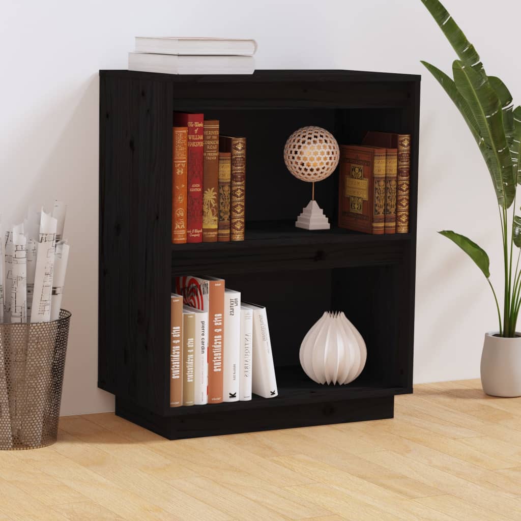 Mobile Consolle Nero 60x34x75 Cm In Legno Massello Di Pino
