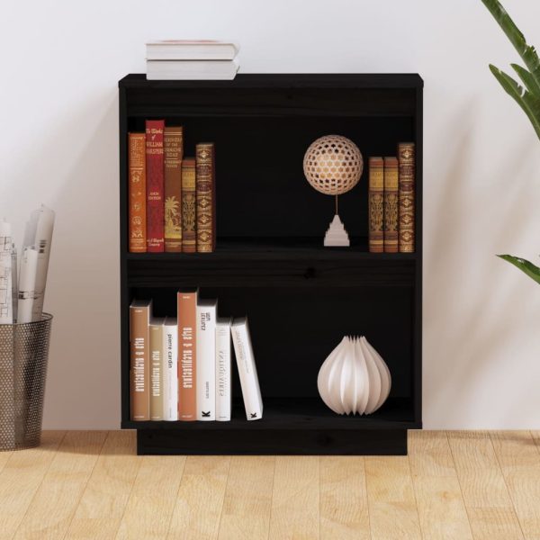 Mobile Consolle Nero 60x34x75 Cm In Legno Massello Di Pino - Image 3