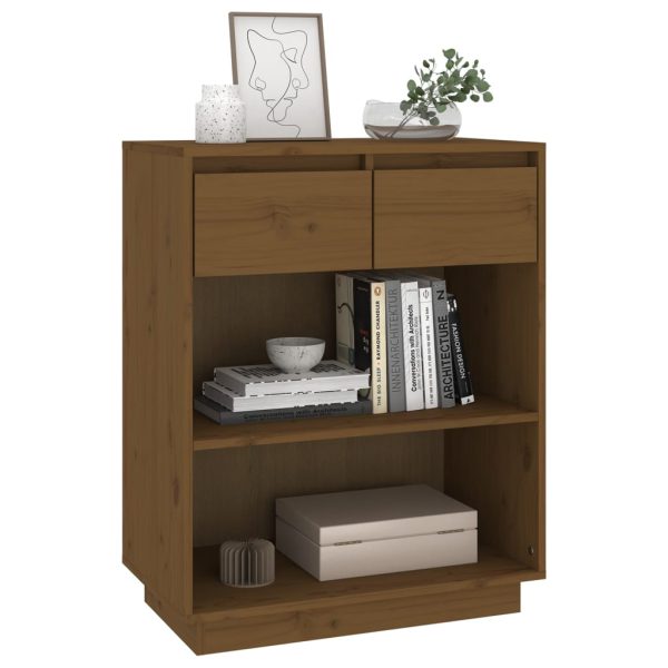 Mobile Consolle Ambrato 60x34x75 Cm In Legno Massello Di Pino - Image 4