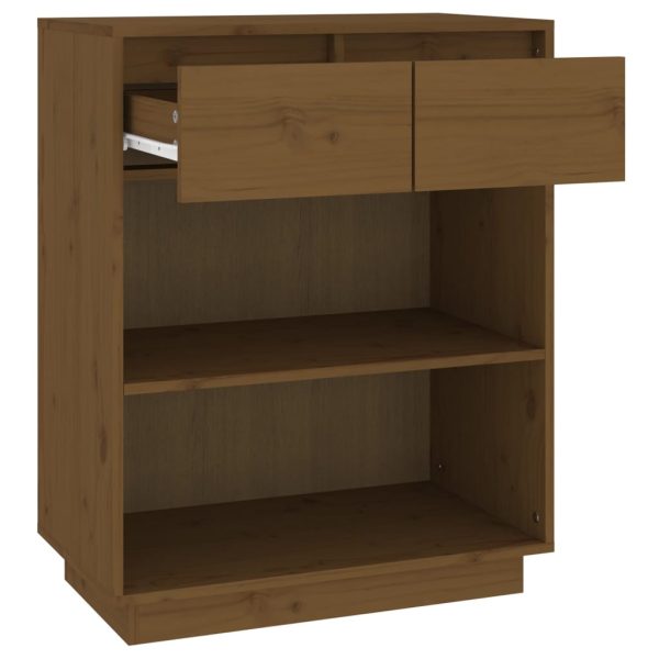 Mobile Consolle Ambrato 60x34x75 Cm In Legno Massello Di Pino - Image 6