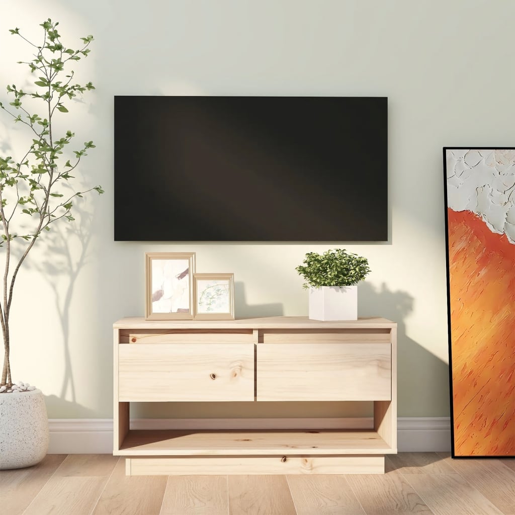 Mobile Porta Tv 74x34x40 Cm In Legno Massello Di Pino