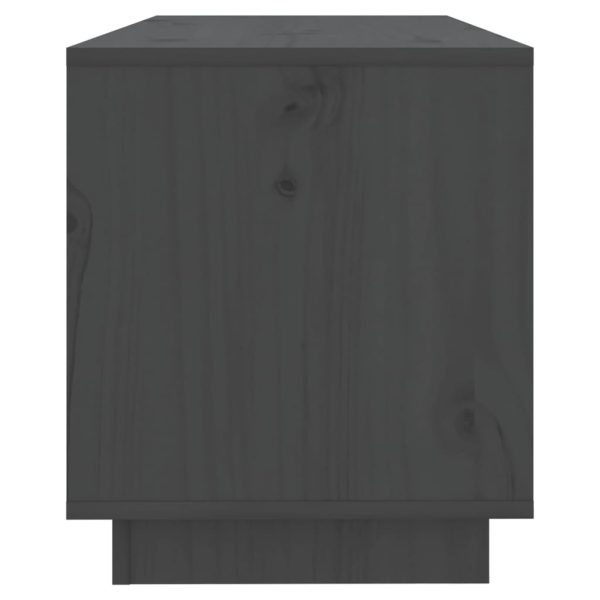 Mobile Porta Tv Grigio 74x34x40 Cm In Legno Massello Di Pino - Image 5