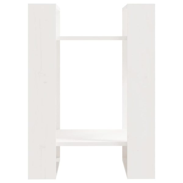 Libreria/divisorio Bianco 41x35x57 Cm In Legno Massello Di Pino - Image 3