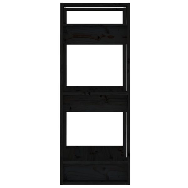 Libreria/divisorio Nero 41x35x91 Cm In Legno Massello Di Pino - Image 4