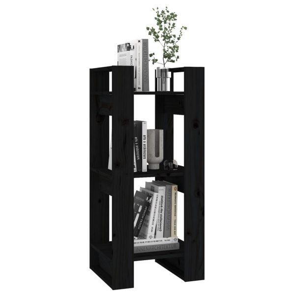 Libreria/divisorio Nero 41x35x91 Cm In Legno Massello Di Pino - Image 5