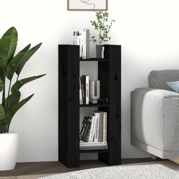 Libreria/divisorio Nero 41x35x91 Cm In Legno Massello Di Pino - Image 6
