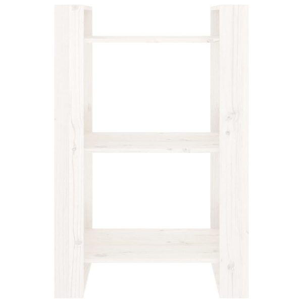 Libreria/divisorio Bianco 60x35x91 Cm In Legno Massello Di Pino - Image 3