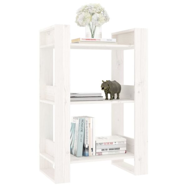 Libreria/divisorio Bianco 60x35x91 Cm In Legno Massello Di Pino - Image 5