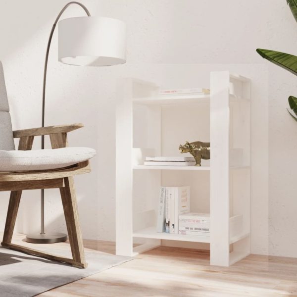Libreria/divisorio Bianco 60x35x91 Cm In Legno Massello Di Pino - Image 6