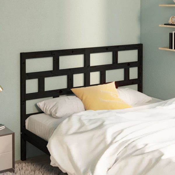 Testiera Per Letto Nera 156x4x100 Cm In Legno Massello Di Pino - Image 3