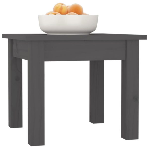 Tavolino Da Salotto Grigio 35x35x30 Cm Legno Massello Di Pino - Image 4