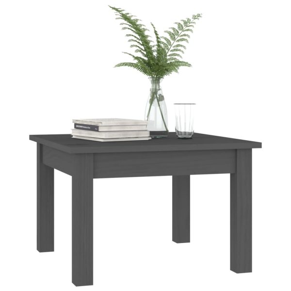 Tavolino Da Salotto Grigio 45x45x30 Cm Legno Massello Di Pino - Image 3