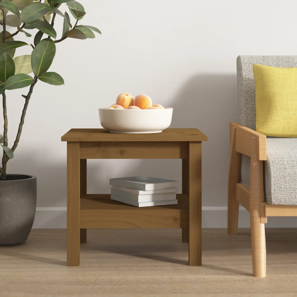 Tavolino Da Salotto Ambra 45x45x40 Cm Legno Massello Di Pino