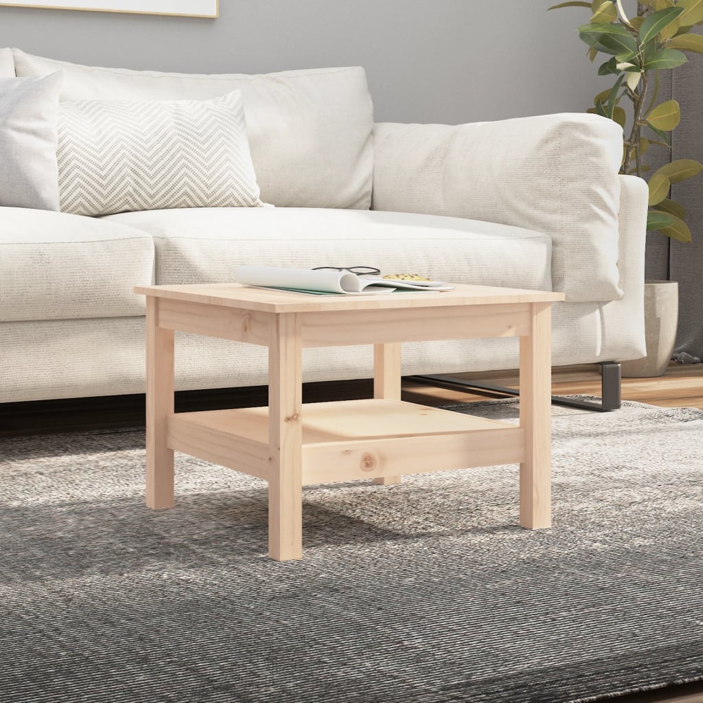 Tavolino Da Salotto 55x55x40 Cm Legno Massello Di Pino