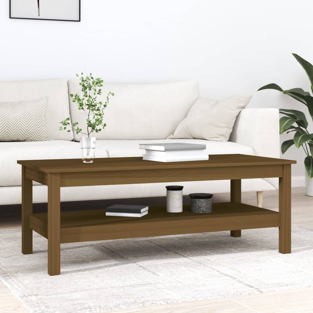 Tavolino Da Salotto Ambra 110x50x40 Cm Legno Massello Di Pino
