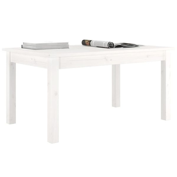 Tavolino Da Salotto Bianco 80x50x40 Cm Legno Massello Di Pino - Image 6