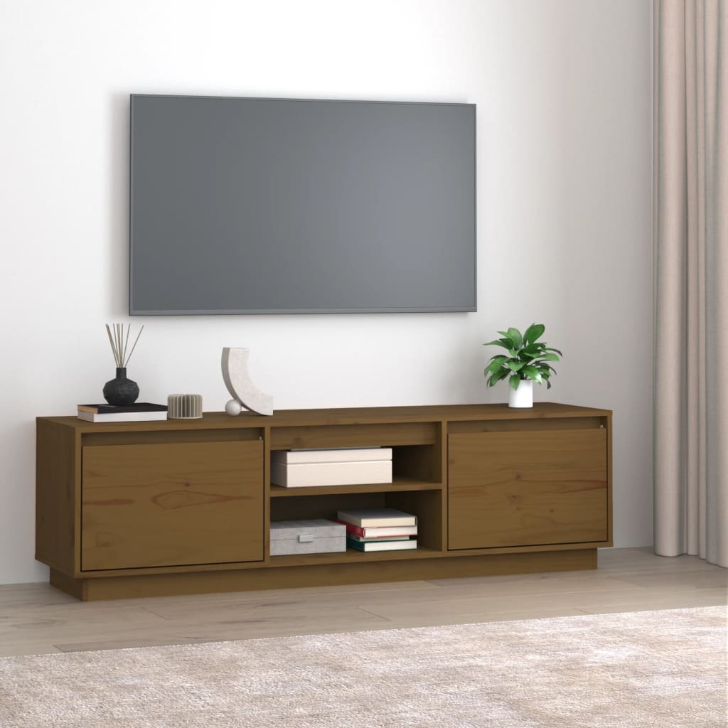 Mobile Porta Tv Ambra 140x35x40 Cm In Legno Massello Di Pino