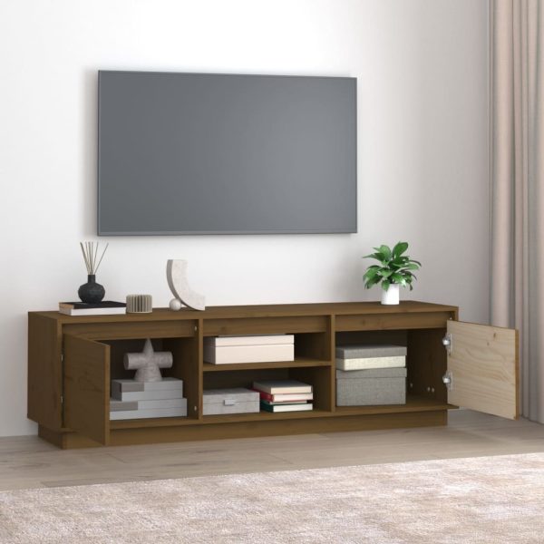 Mobile Porta Tv Ambra 140x35x40 Cm In Legno Massello Di Pino - Image 3