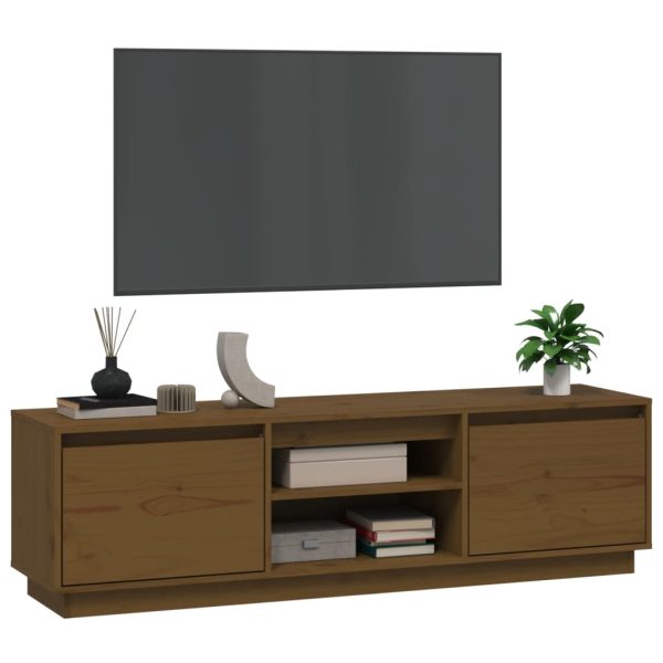 Mobile Porta Tv Ambra 140x35x40 Cm In Legno Massello Di Pino - Image 4