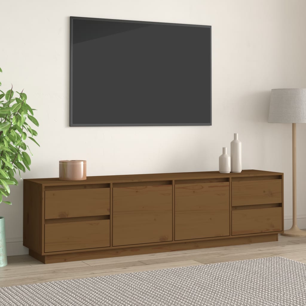 Mobile Porta Tv Ambra 176x37x47,5 Cm In Legno Massello Di Pino
