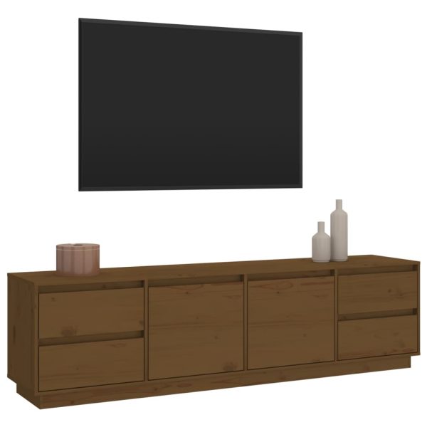Mobile Porta Tv Ambra 176x37x47,5 Cm In Legno Massello Di Pino - Image 4