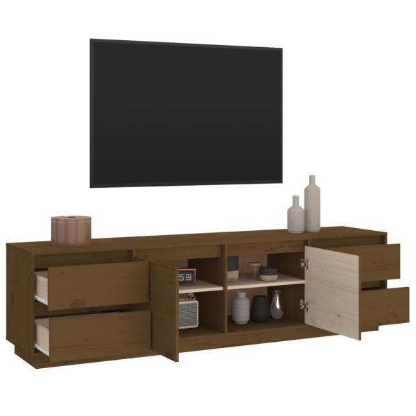 Mobile Porta Tv Ambra 176x37x47,5 Cm In Legno Massello Di Pino - Image 5