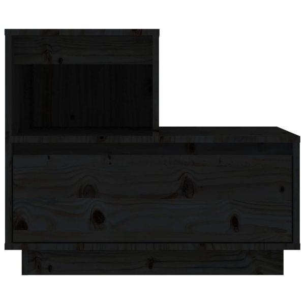 Comodini Neri 2 Pz 60x34x51 Cm In Legno Massello Di Pino - Image 4
