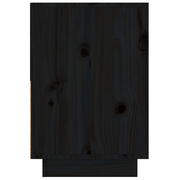 Comodini Neri 2 Pz 60x34x51 Cm In Legno Massello Di Pino - Image 5
