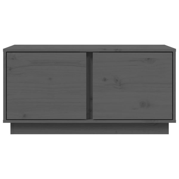 Tavolino Da Salotto Grigio 80x50x40 Cm Legno Massello Di Pino - Image 6