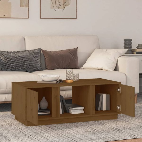 Tavolino Da Salotto Ambra 110x50x40 Cm Legno Massello Di Pino - Image 3