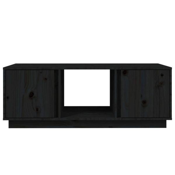 Tavolino Da Salotto Nero 110x50x40 Cm Legno Massello Di Pino - Image 5