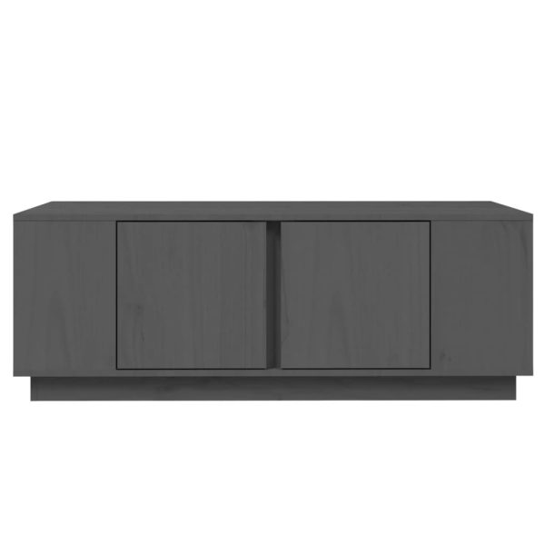 Tavolino Da Salotto Grigio 110x50x40 Cm Legno Massello Di Pino - Image 5