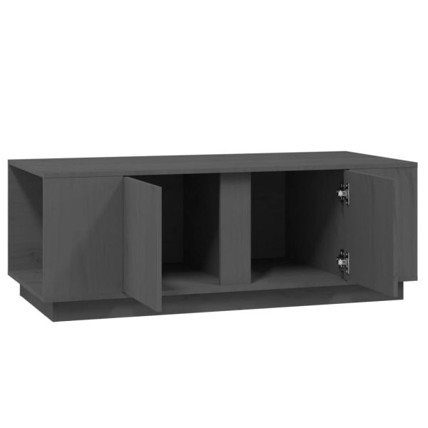 Tavolino Da Salotto Grigio 110x50x40 Cm Legno Massello Di Pino - Image 6