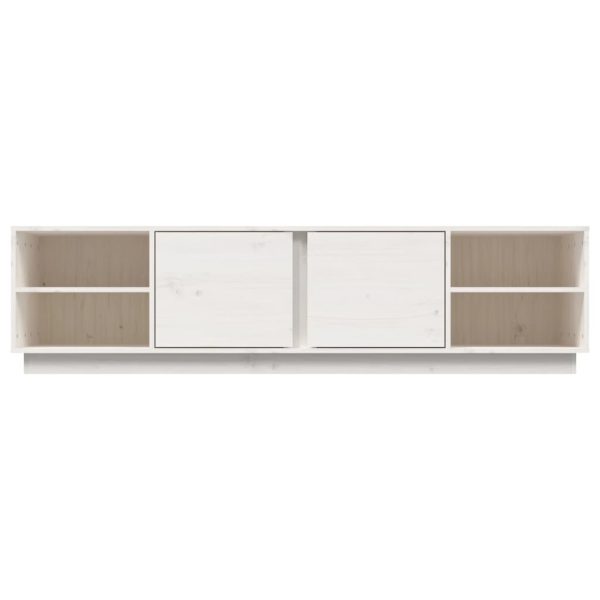 Mobile Porta Tv Bianco 156x40x40 Cm In Legno Massello Di Pino - Image 6