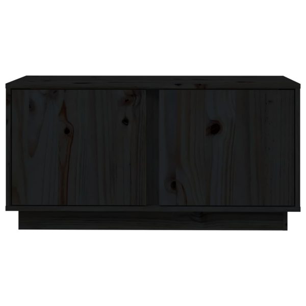 Mobile Porta Tv Nera 80x35x40,5 Cm In Legno Massello Di Pino - Image 6