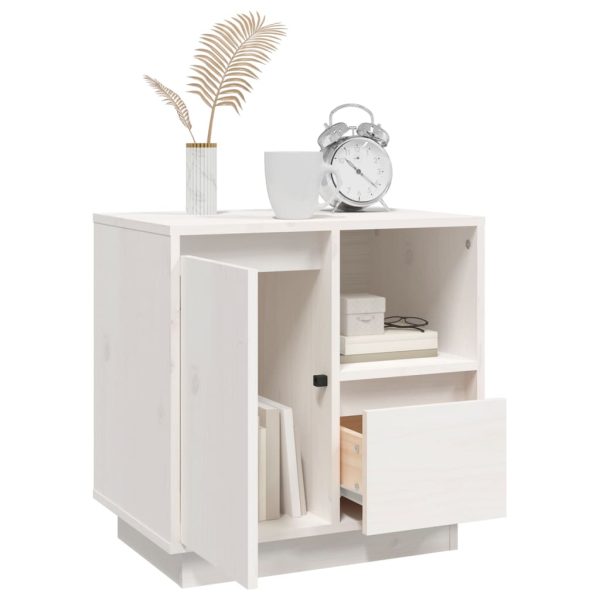 Comodini 2 Pz Bianco 50x34x50 Cm In Legno Massello Di Pino - Image 6