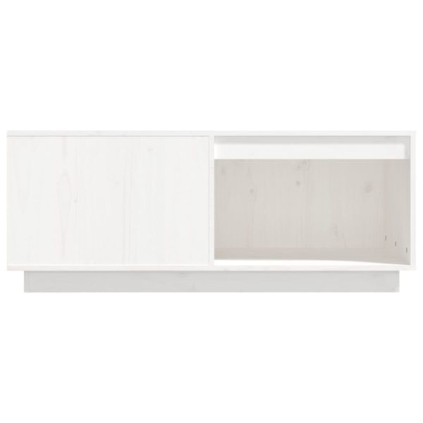 Tavolino Da Salotto Bianco100x101x40,5cm Legno Massello Di Pino - Image 5