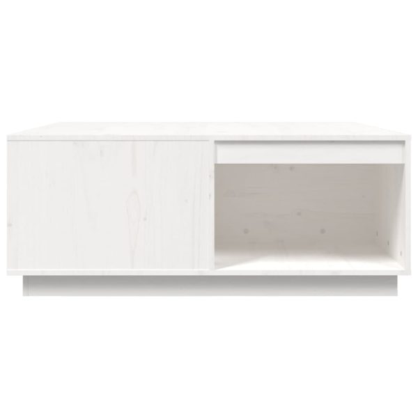 Tavolino Da Salotto Bianco100x101x40,5cm Legno Massello Di Pino - Image 6