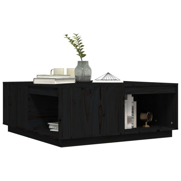 Tavolino Da Salotto Nero 100x101x40,5 Cm Legno Massello Di Pino - Image 4